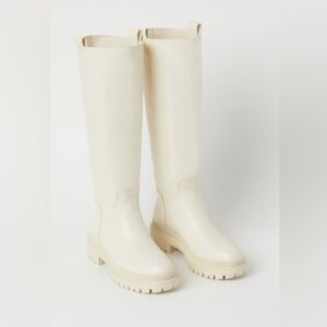 Elegant Cream Knee-High Boots